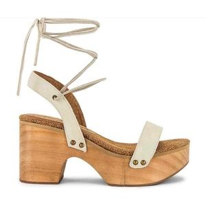 free people Aurora wrap wood sandals size 9